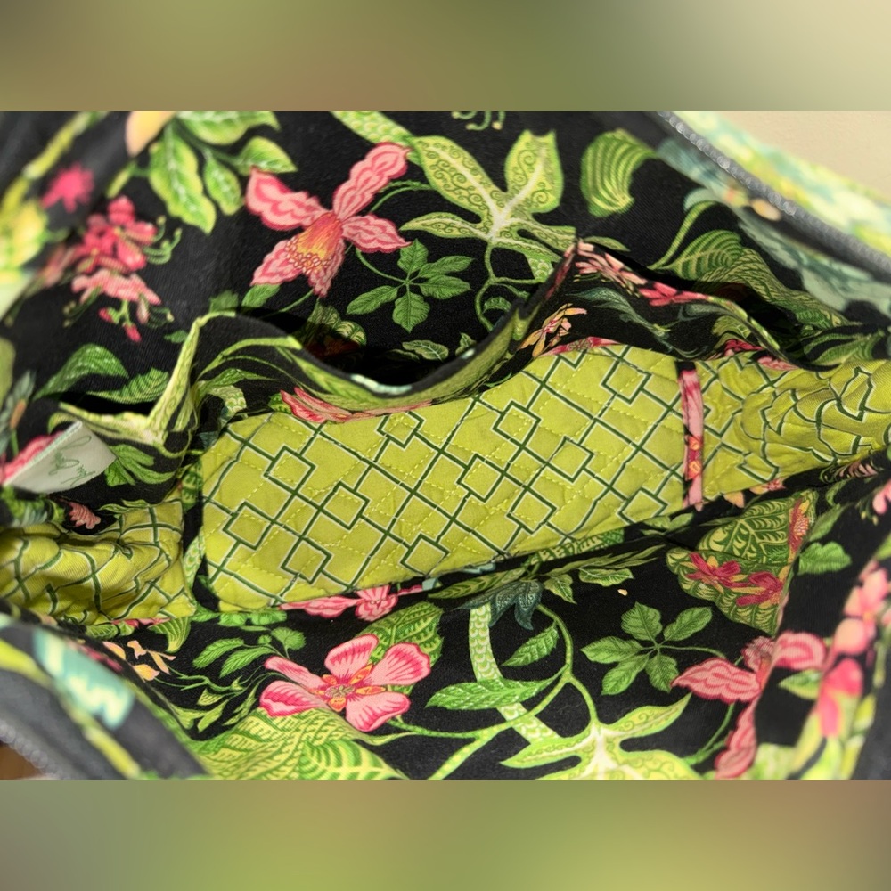 Vera Bradley New Hobo Shoulder Bag Floral Black Botanica Retired Spring 2007 - Picture 5 of 6